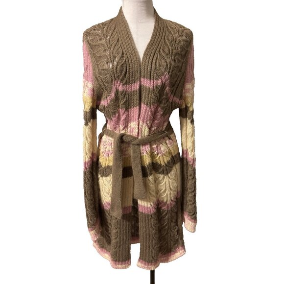 Missoni Italy Long Cardigan Sweater 8 Medium Mohair Open Knit - Picture 1 of 16